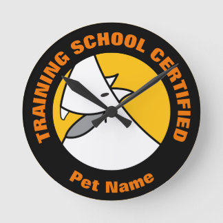 Dog Training School Round Clock