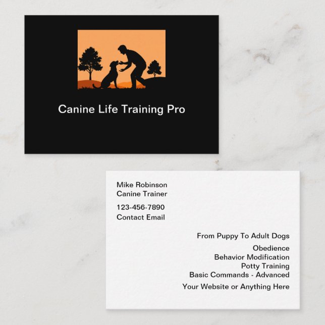 Dog Training Simple Business Cards (Front/Back)