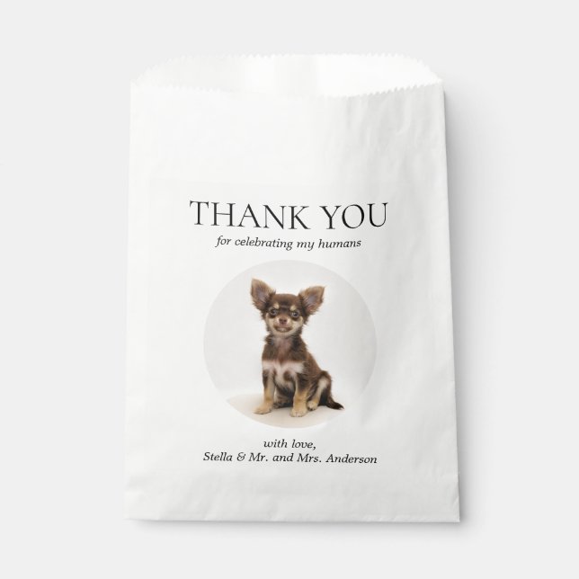  Dog Treat Pet Drawing Thank You Wedding Favour Ba Favour Bag (Front)