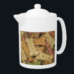 Dog Treats Teapot<br><div class="desc">A cute design for all the dog lovers out there! Or dog biscuit lovers - hey, I'm not one to judge! lol ;-) Simple design feature a photograph of dog treats! Original photograph by Sunny. Copyright 2013</div>