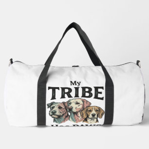 Dog Tribe Has Paws Vintage Engraving Design_1 Duffle Bag