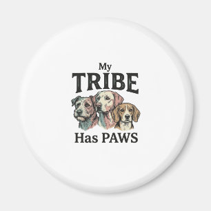 Dog Tribe Has Paws Vintage Engraving Design_1 Magnet