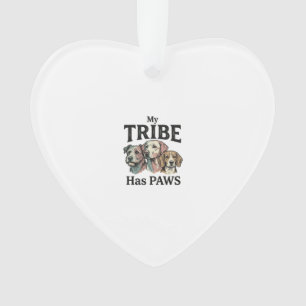 Dog Tribe Has Paws Vintage Engraving Design_1 Ornament