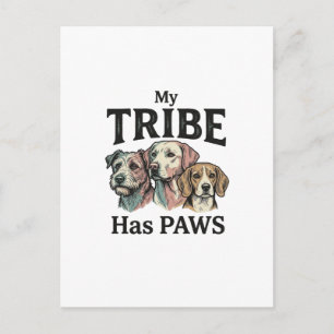 Dog Tribe Has Paws Vintage Engraving Design_1 Postcard