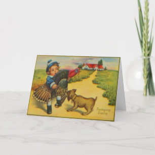 Dog & Turkey Holiday Card