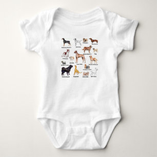 Dog types cute kid and baby clothing bodysuit