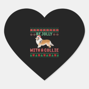 Dog Ugly Christmas Sweater Be Jolly With A Rough C Heart Sticker