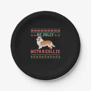 Dog Ugly Christmas Sweater Be Jolly With A Rough C Paper Plate