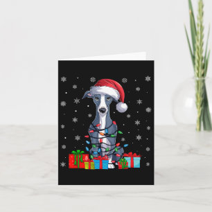 Dog Ugly Xmas Lights Santa Italian Greyhound Dog C Card
