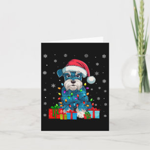Dog Ugly Xmas Lights Santa Miniature Schnauzer Dog Card