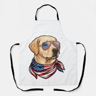 Dog Usa Flag Sunglasses Bandana Apron