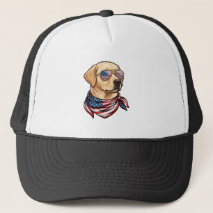 Dog Usa Flag Sunglasses Bandana Trucker Hat
