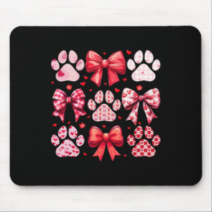 Dog Valentine Coquette Cute Dog Paw Print Heart Co Mouse Pad