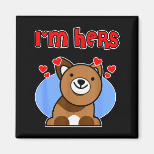 Dog Valentine Couple Design For Men - Im Hers  Magnet