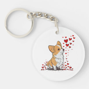 Dog Valentine Cute Corgi Valentine s Day Keychain