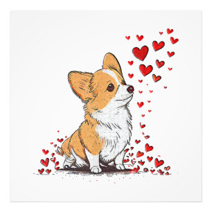 Dog Valentine Cute Corgi Valentine s Day Photo Print