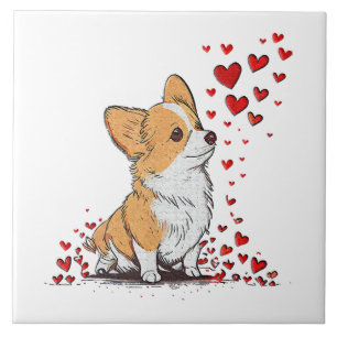 Dog Valentine Cute Corgi Valentine s Day Tile