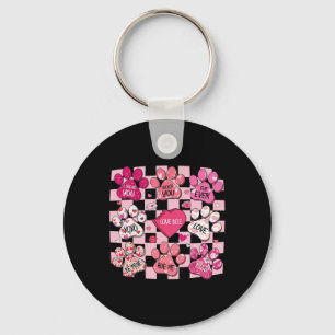 Dog Valentine, Dog Paw Heart, Paw Dog Conversation Keychain