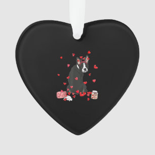 Dog Valentine Gift Cute Boston Terrier Valentines Ornament
