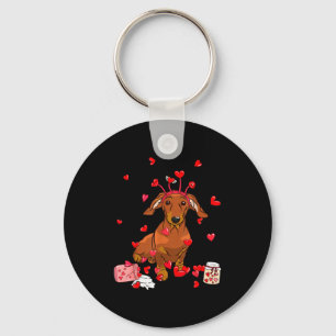Dog Valentine Gift Cute Dachshund Valentines Day M Keychain
