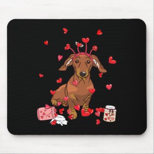 Dog Valentine Gift Cute Dachshund Valentine's Day Mouse Pad