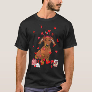 Dog Valentine Gift Cute Dachshund Valentine's Day T-Shirt