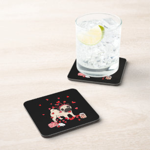 Dog Valentine Gift Cute Pug Valentine's Day Coaster