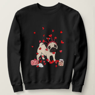 Dog Valentine Gift Cute Pug Valentine's Day Sweatshirt