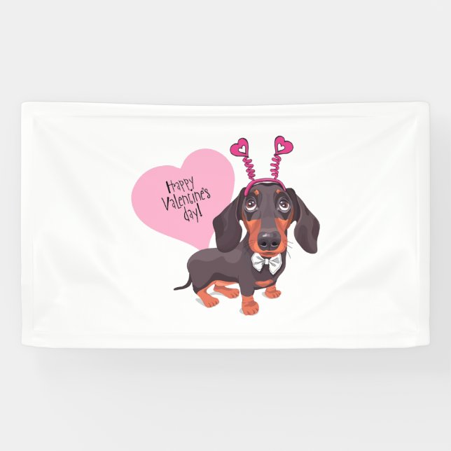 Dog Valentine s Day Banner (Horizontal)