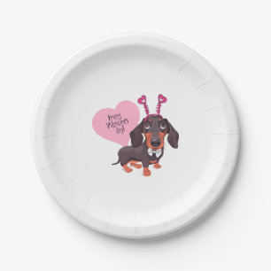 Dog Valentine s Day Paper Plate