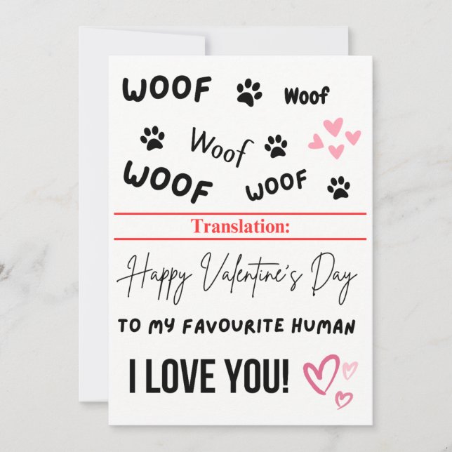 Dog Valentines Day Funny Quote Holiday Card (Front)