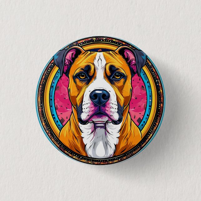 Dog Vector Illustration 1 Inch Round Button (Front)