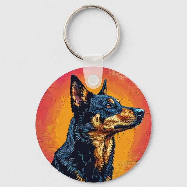Dog Vector Illustration Keychain (Front)