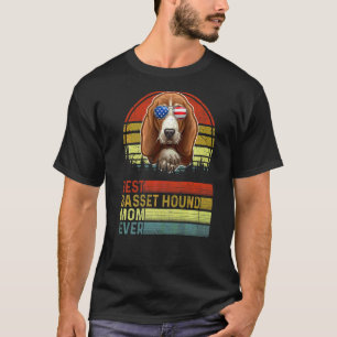 Dog Vintage Best Basset Hound Mom Ever Mother Day T-Shirt