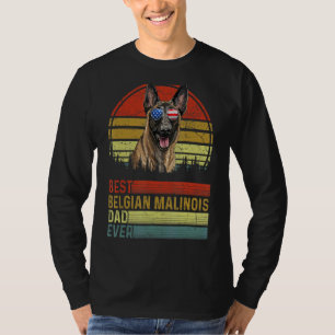 Dog Vintage Best Belgian Malinois Dad Ever Father  T-Shirt