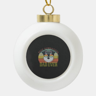 Dog Vintage Best Schnauzer Dad ever Tshirt Fathers Ceramic Ball Christmas Ornament