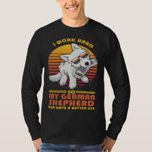 Dog Vintage Retro White German Shepherd Owner T-Shirt