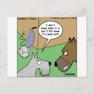 Dog VS. Vacuum Cleaner Funny Gifts & Collectibles Postcard