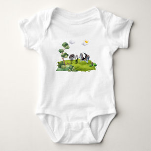Dog Walk -Child and Hounds Outdoor Adventure  Baby Bodysuit