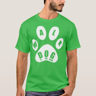 Dog Walk In The Snow In Paw Mark T-Shirt