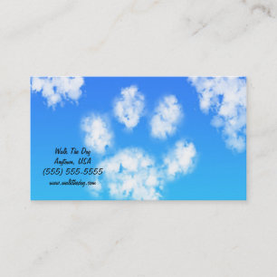 Dog Walk Pet Sitter Business Cards Paw Print Cloud