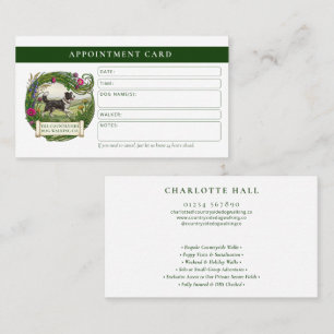 Dog Walker Appointment Card - Border Collie