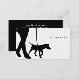 Dog walker business card B/W 3.5" x 2.0", 100 pack