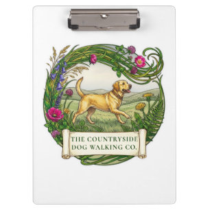 Dog Walker Business Clipboard - Rural Labrador