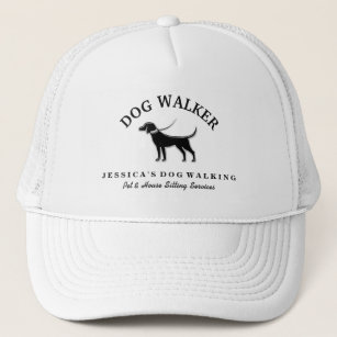 Dog Walker Custom Hat - Black Dog White Collar