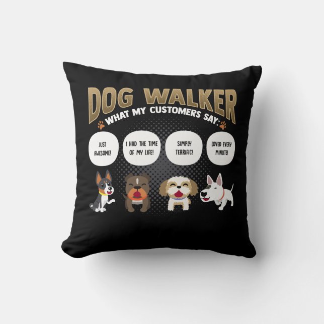 Dog Walker Funny Dog Walking Pet Sitter Gift Throw Pillow (Front)