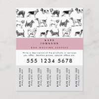 Dog Walker Grooming Dog Trainer Tear-Off Tags