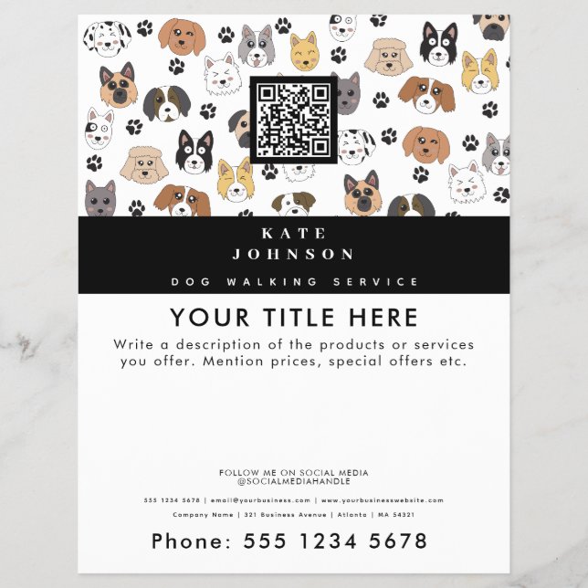 Dog Walker Grooming Dog Trainer Vet Dog Spa Flyer (Front)