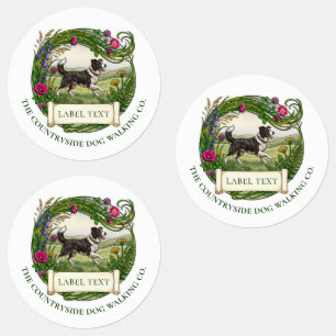 Dog Walker Large Waterproof Labels Border Collie
