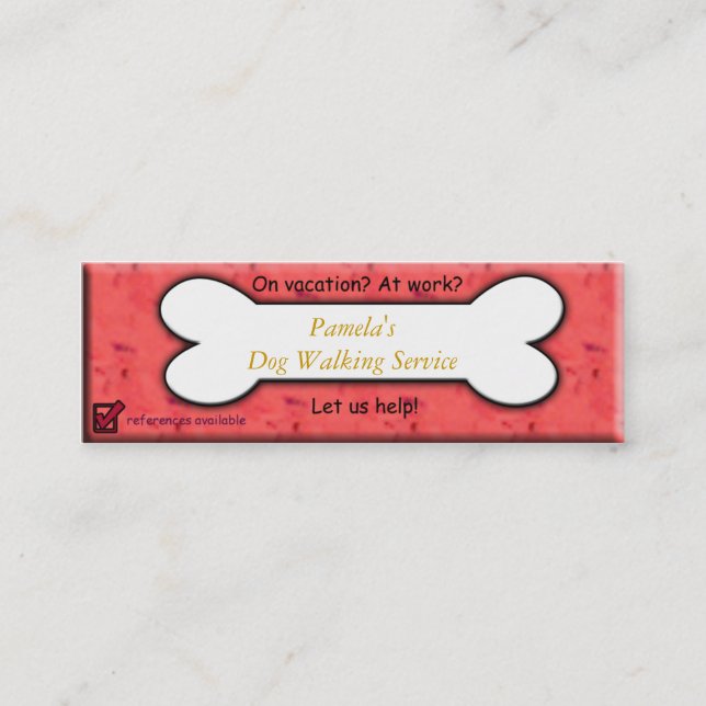 dog walker mini business card (Front)